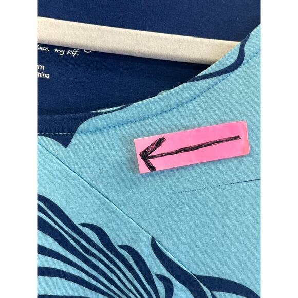 Soft Surrounding Womens M Blue Sleeveless Maxi Tropical Print Beach/Cruise FLAW - Picture 4 of 7